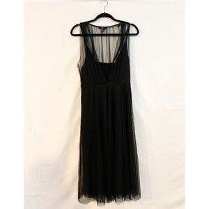 V-Neck Black Mesa Dress